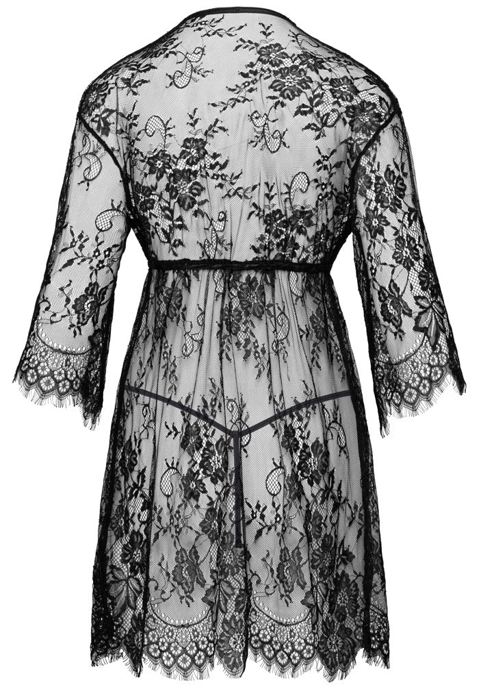 Cottelli LINGERIE kort blondekimono med string