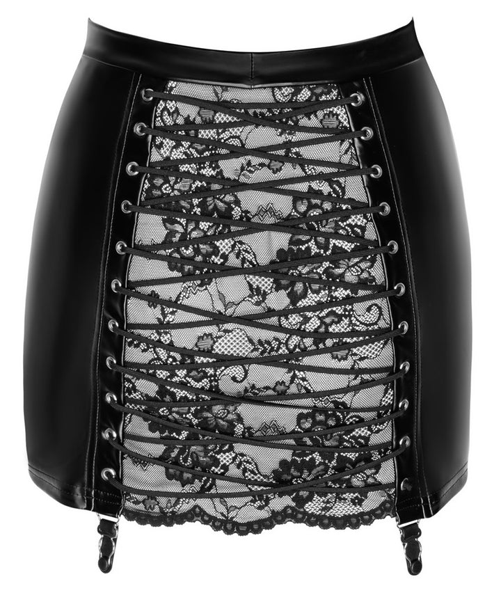 Orgia Powerwetlook Miniskirt – Noir Handmade