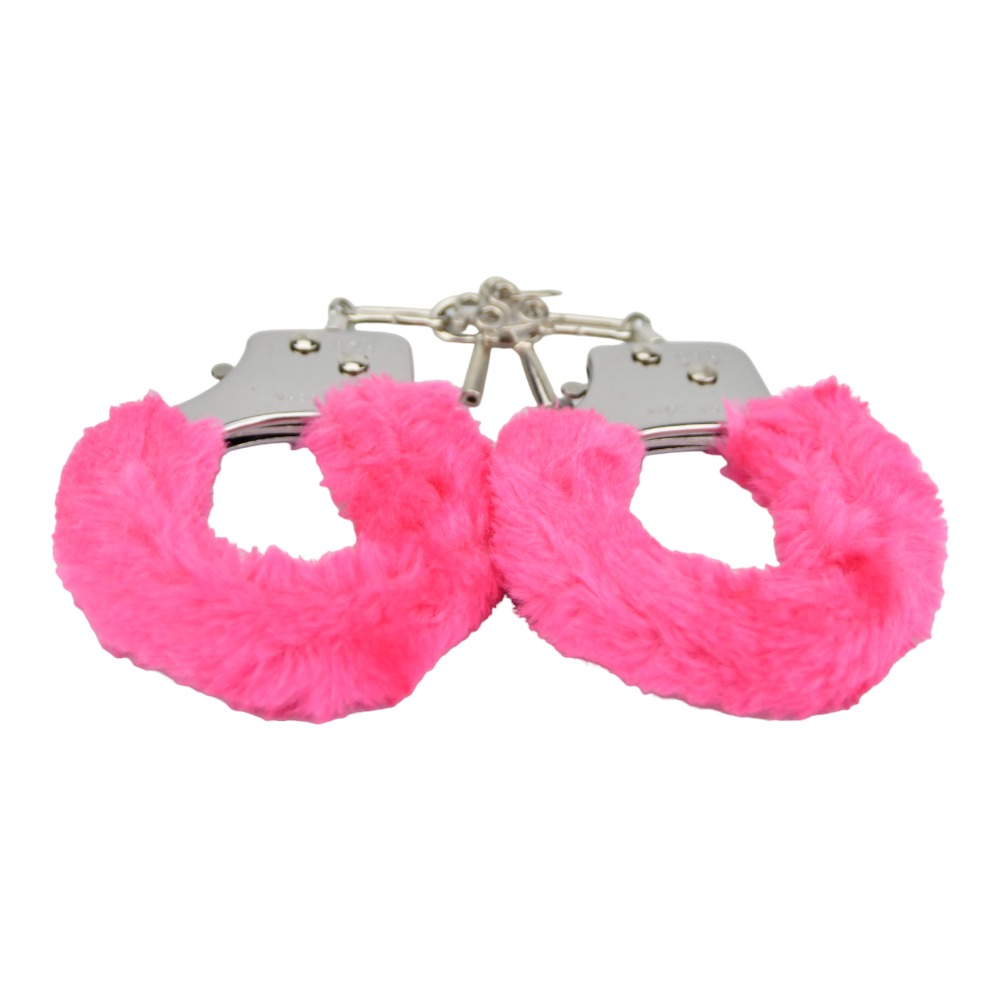 Pink bondagehåndjern med quick-release og justerbar pasform