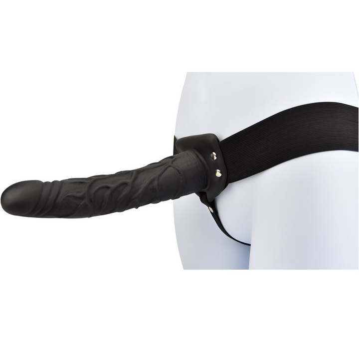 Loving Joy 9 inch hollow strap-on med sort harness
