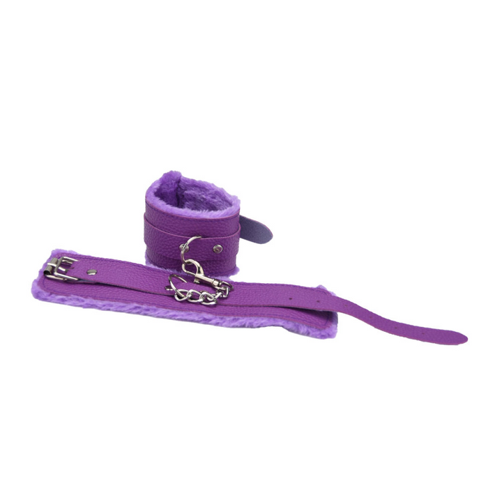 10-delt bondage sæt med fjer-tickler, brystklemmer og hog-tie connector