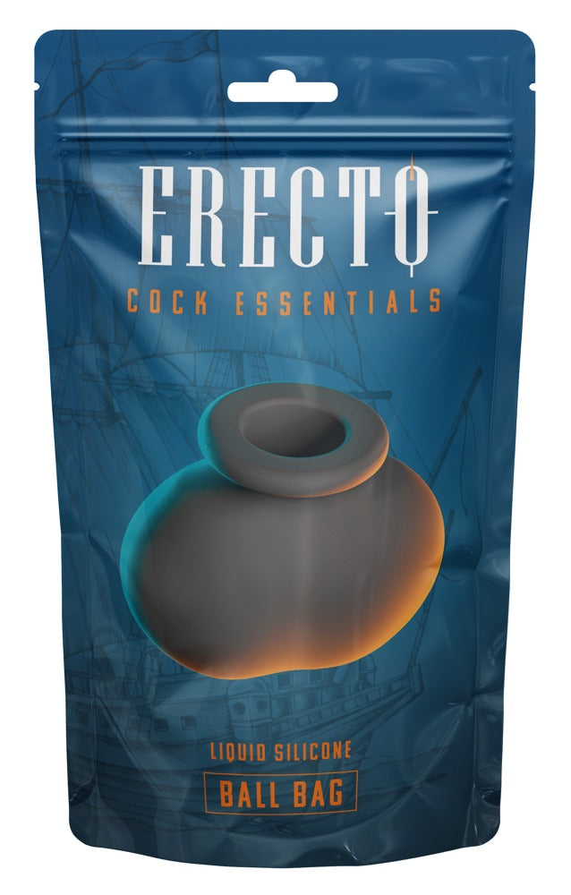 Erecto – Ball Bag med Integreret Ball Ring i Liquid Silicone (Anatomisk & Fleksibel)