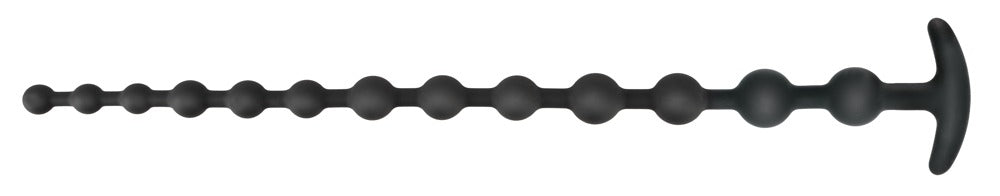 Sorte Black Velvets anal beads i fløjlsblød fleksibel silikone