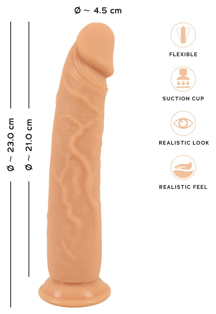 European Lover Silicone realistisk dildo med sugekop – 23 cm