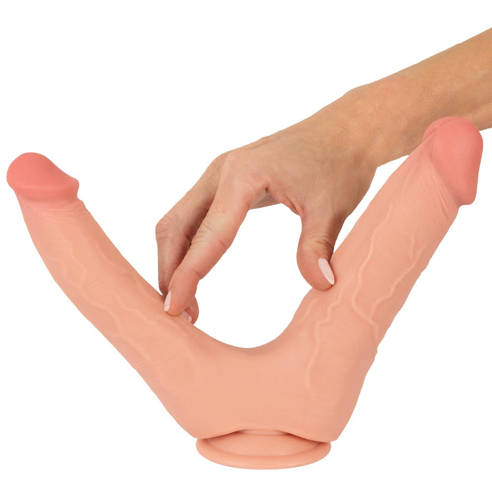 Nature Skin Bendable Double Penetrator With Movable Skin - EternaNordic