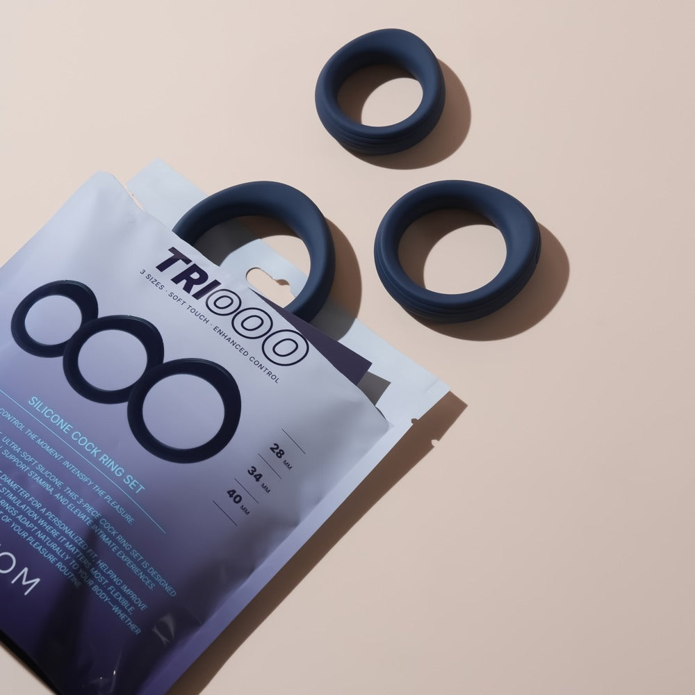 SVAKOM Triooo – penisring sæt med 3 størrelser i Liquid Silicone