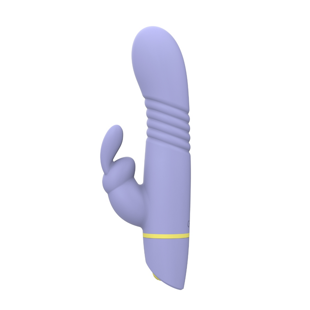 Kompakt rabbit-vibrator med thrusting skaft