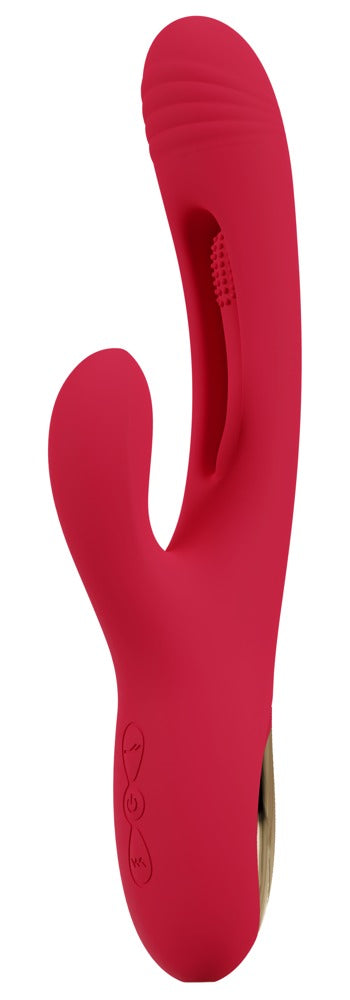 Vandtæt Sweet Smile rabbit vibrator i rød Soft Touch-silikone
