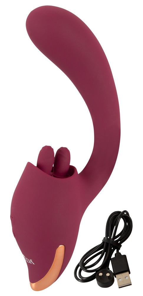 Javida 2 Function Vibrator med Dobbelt Tunge