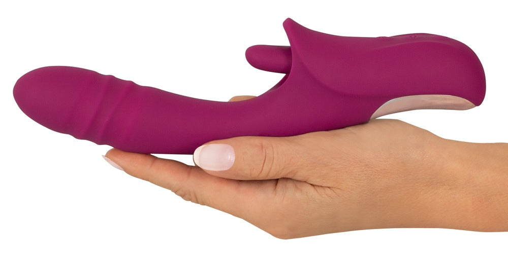 Javida Licking &amp; Thrusting Vibrator med vibro-tunge og thrusting-funktion