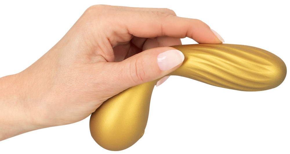 Fleksibel vibrator med rillet hoved og silkeblød overflade