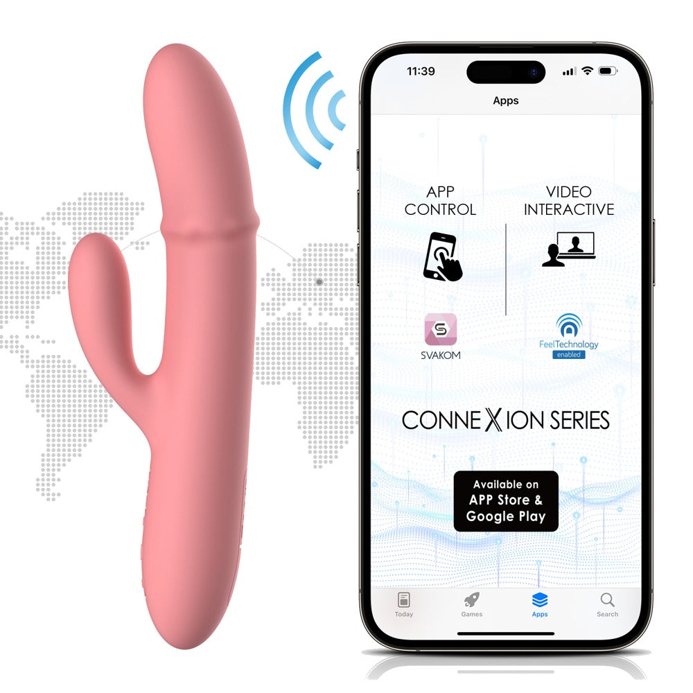 Rabbit vibrator med bevægelig perlering, 5 vibrationer og 3 perlehastigheder