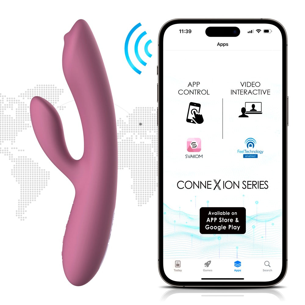 Rabbit vibrator med bevægelig G-punktsmassagekugle og klitorisstimulator