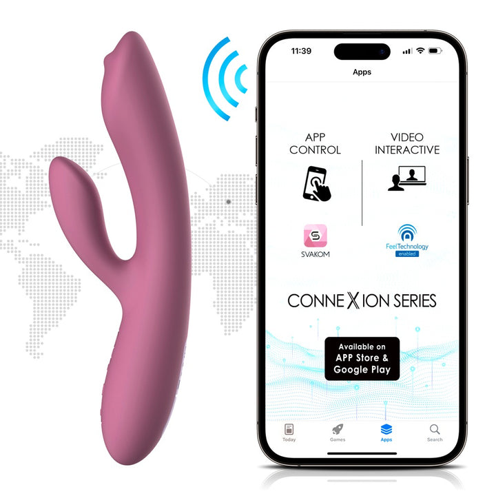 Rabbit vibrator med bevægelig G-punktsmassagekugle og klitorisstimulator