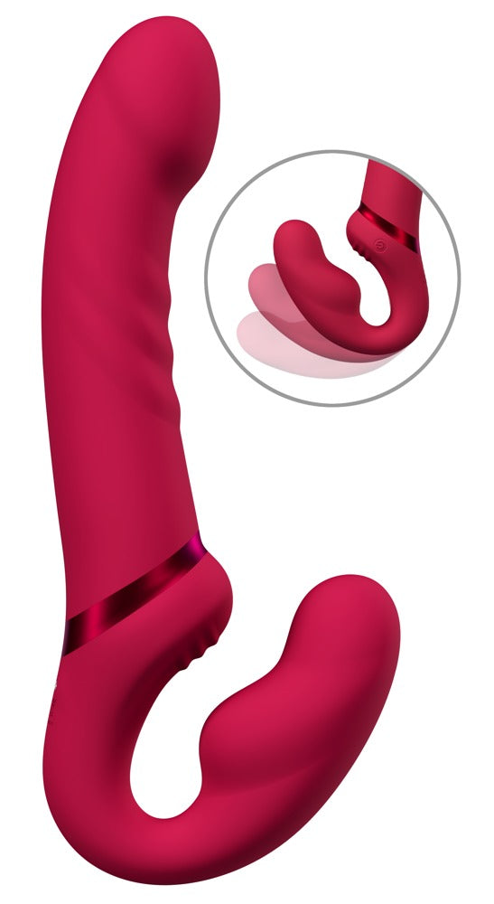 Lapis Strapless Strap-On – Appstyret Dobbelt Vibrator i Blød Silikone