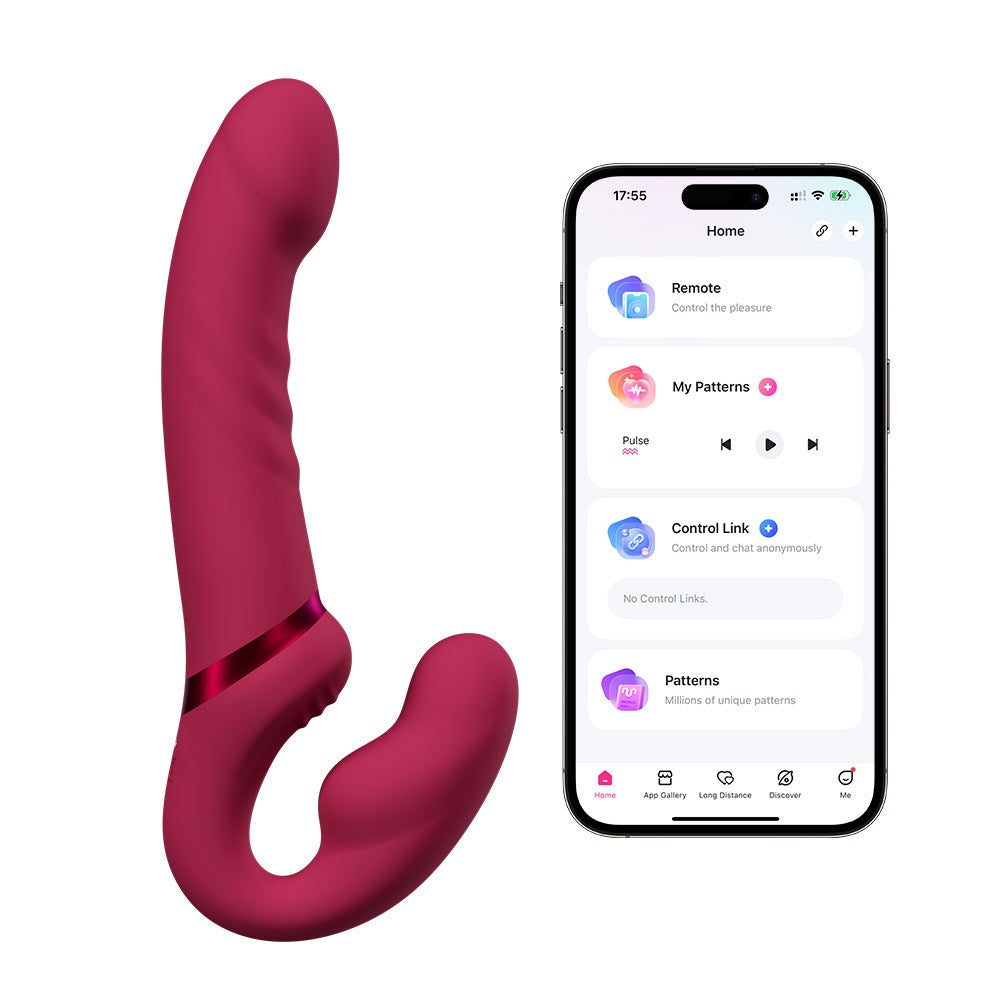 Lapis Strapless Strap-On – Appstyret Dobbelt Vibrator i Blød Silikone