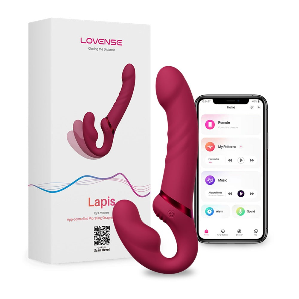 Lapis Strapless Strap-On – Appstyret Dobbelt Vibrator i Blød Silikone