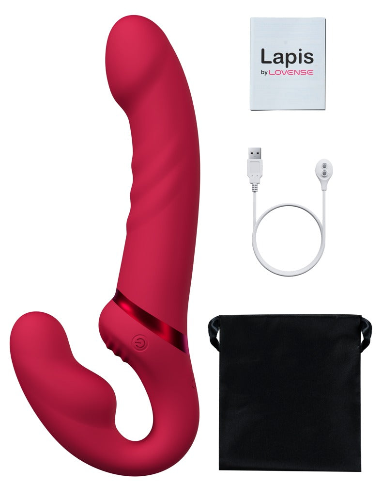 Lapis Strapless Strap-On – Appstyret Dobbelt Vibrator i Blød Silikone
