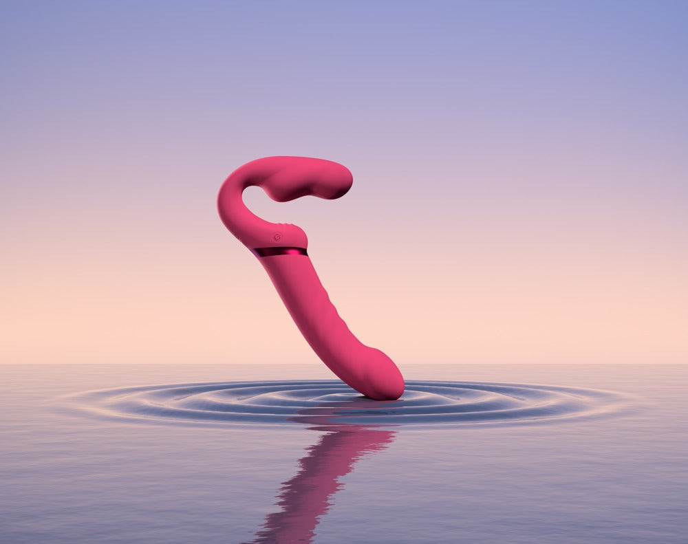 Lapis Strapless Strap-On – Appstyret Dobbelt Vibrator i Blød Silikone