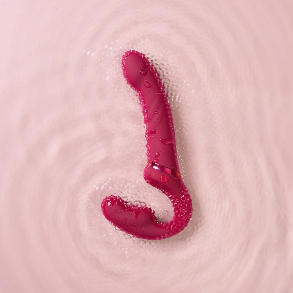 Lapis Strapless Strap-On – Appstyret Dobbelt Vibrator i Blød Silikone