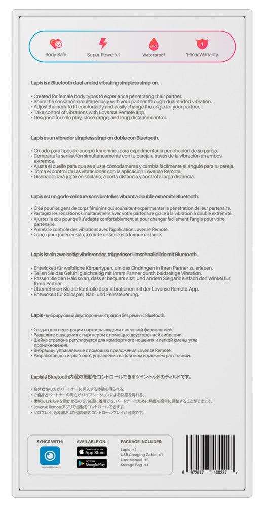 Lapis Strapless Strap-On – Appstyret Dobbelt Vibrator i Blød Silikone