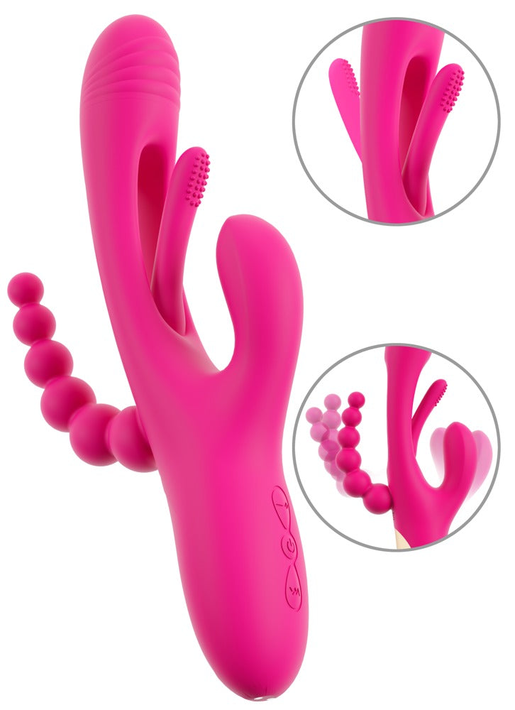 Sweet Smile Triple Vibe med buet rillet hoved til målrettet G-punktsstimulation