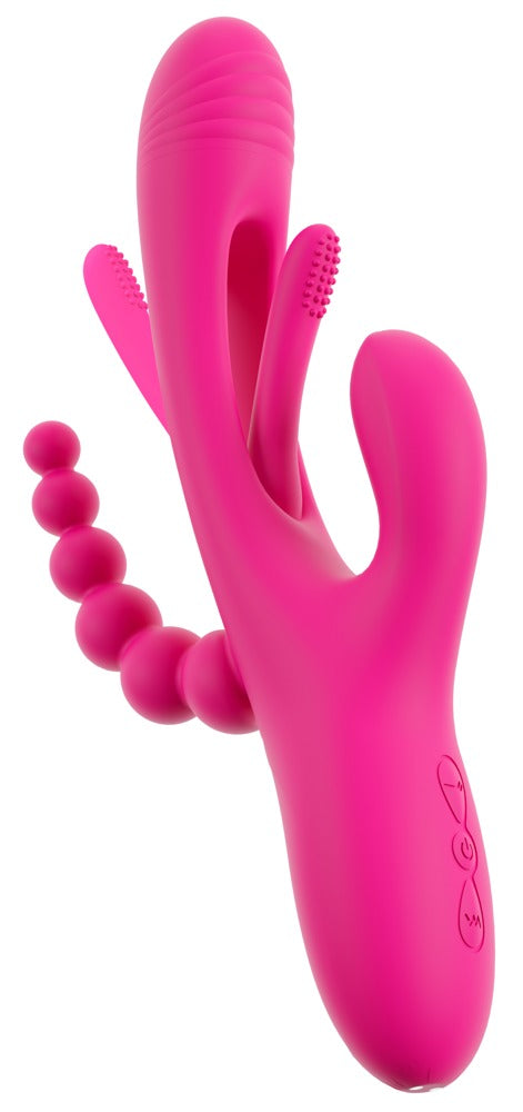 Sweet Smile Triple Vibe med Flicking Tongue – vaginal, klitoris &amp; analstimulation