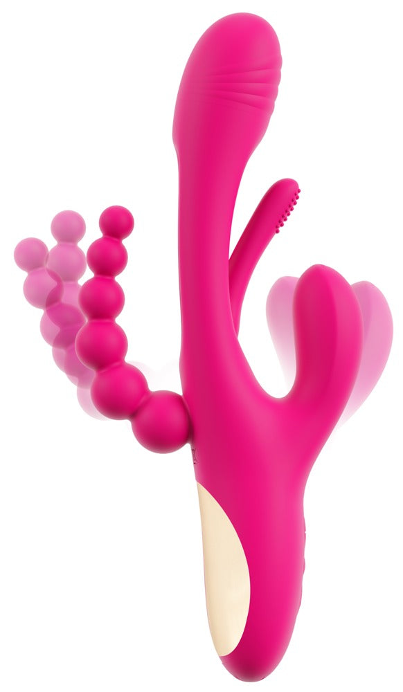 Sweet Smile Triple Vibe med Flicking Tongue – vaginal, klitoris &amp; analstimulation