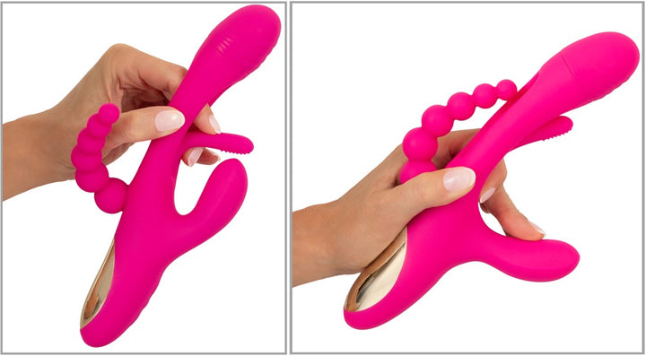 Sweet Smile Triple Vibe med 3 motorer til vaginal, klitoris- og analstimulation