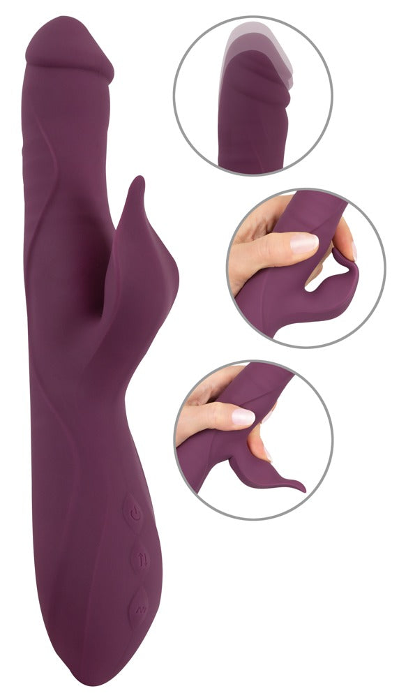 Javida 3 Function Vibrator med Thrusting &amp; Roterende Perler