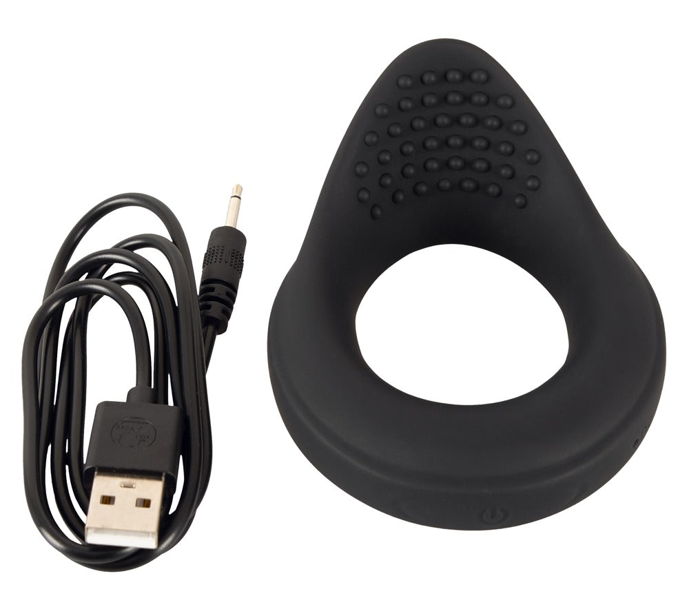 Rebel Ball Ring with Vibration – 10 Modes, Stimulating Dots & Rechargeable Silicone Design