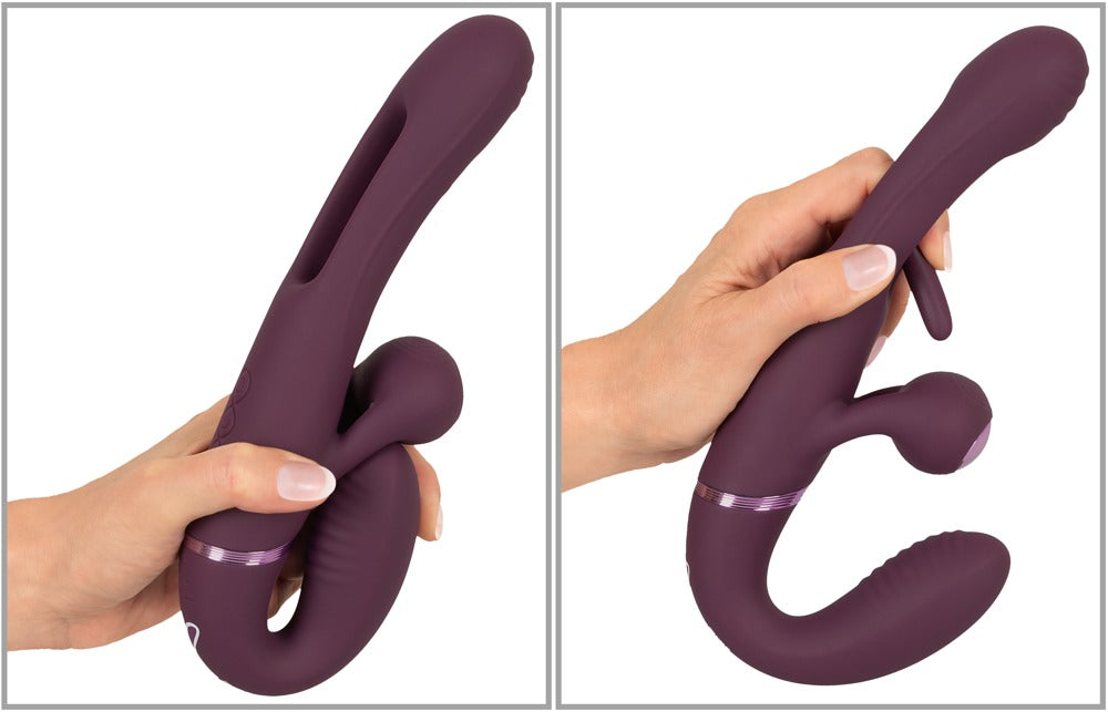 Genopladelig Javida strapless strap-on til fælles stimulation