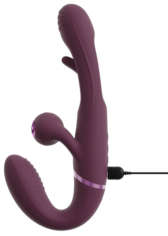 Javida Strapless Strap-On med Fjernbetjening og Vibration - EternaNordic