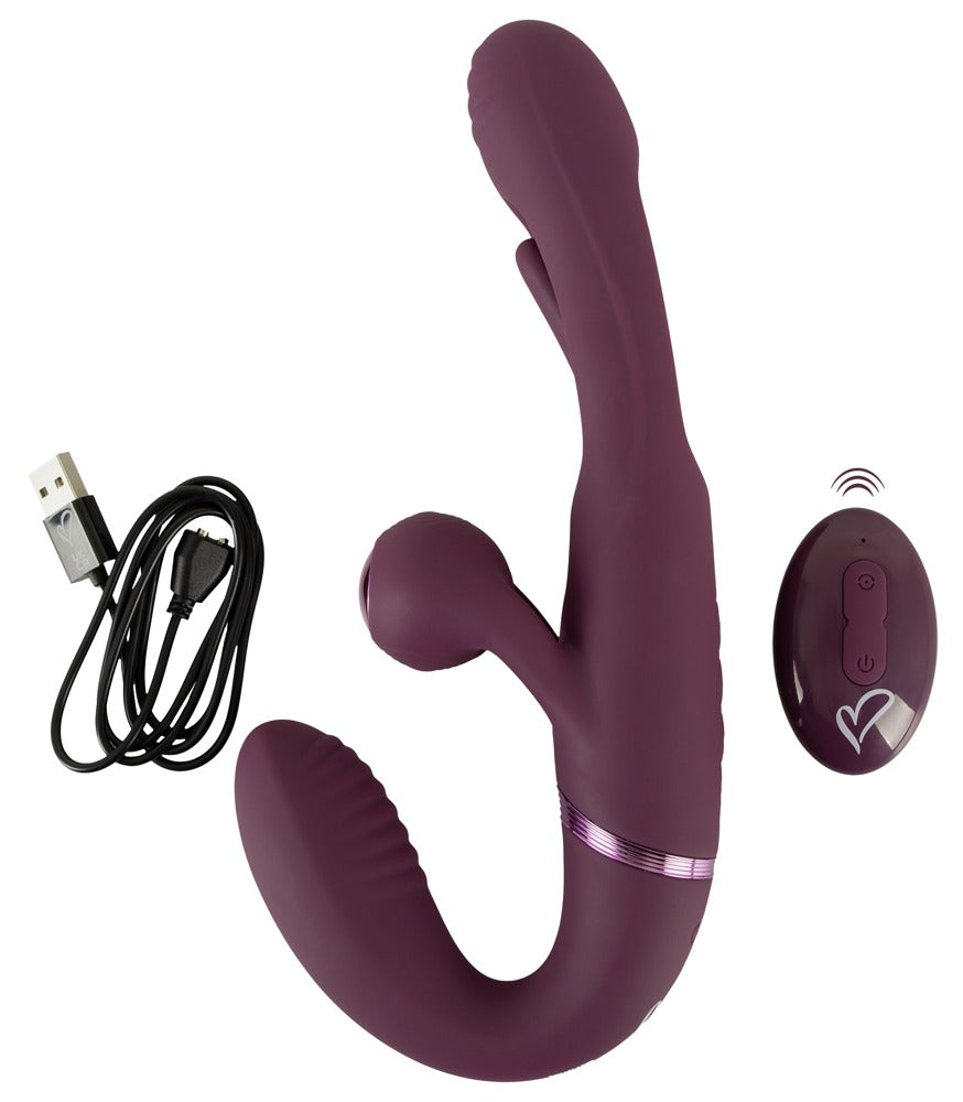 Javida Strapless Strap-On med Fjernbetjening og Vibration - EternaNordic