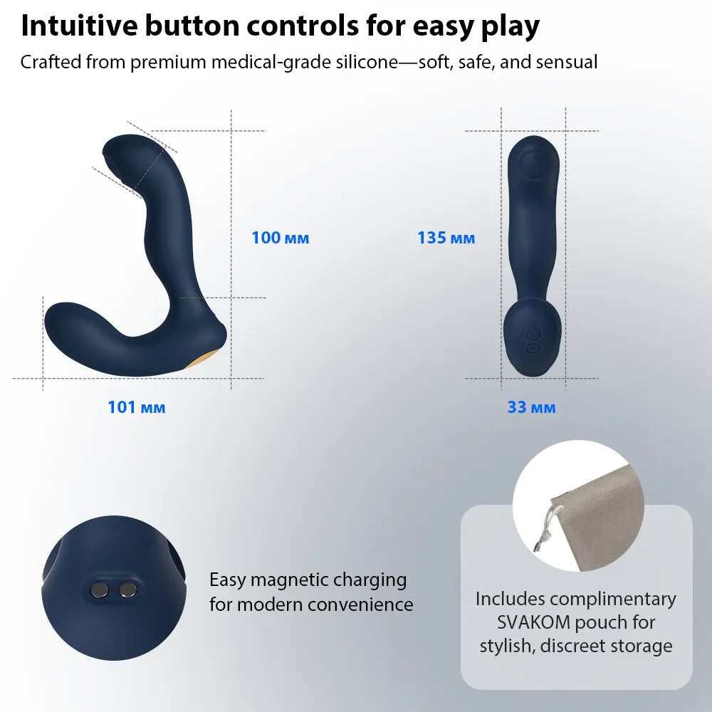 SVAKOM Iker Neo Prostata Vibrator med Pulsation &amp; Appstyring