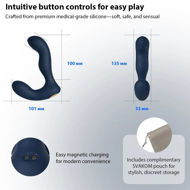 SVAKOM Iker Neo Prostata Vibrator med Pulsation &amp; Appstyring