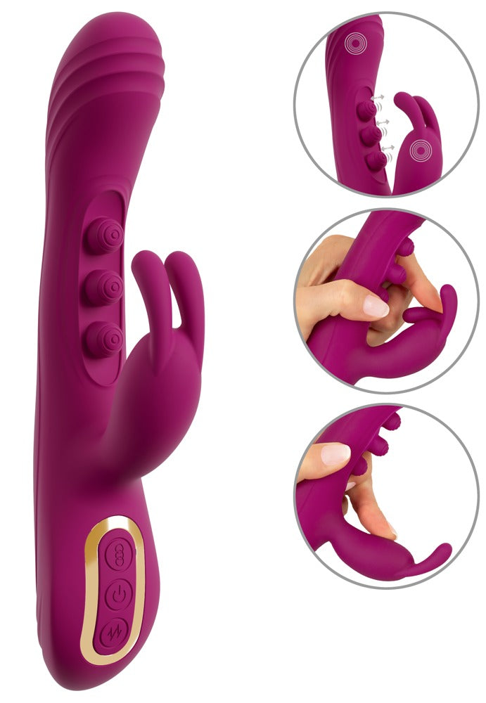 2 Function Vibrator med 3 x bankefunktion, 7 modes og fløjlsblød silikone