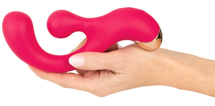 Rabbit vibrator i silkeblød silikone med ydre stimulator