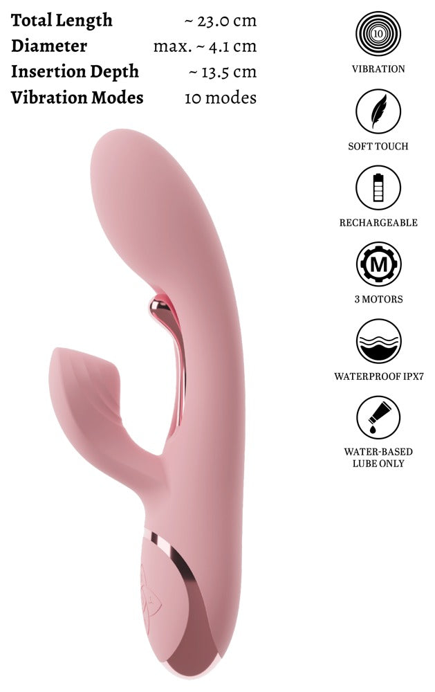 Rabbit Vibrator med 3 Motorer & G-Punkt Vibro-Tunge