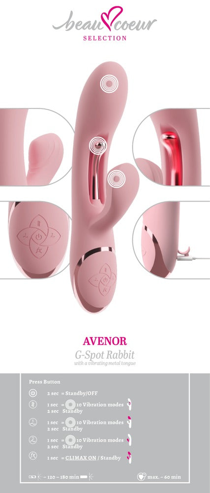 Rabbit Vibrator med 3 Motorer & G-Punkt Vibro-Tunge