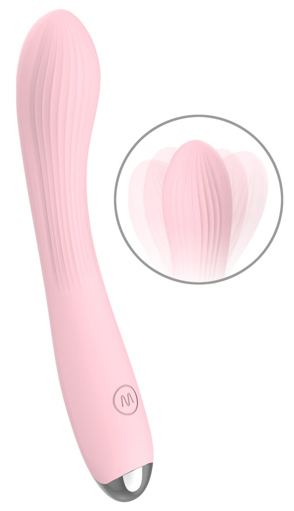 Buet silikonevibrator i rosa design