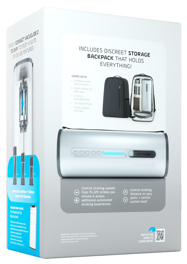 VacuGlide 2 Automatisk Masturbator med App & Synkroniserede Videoer