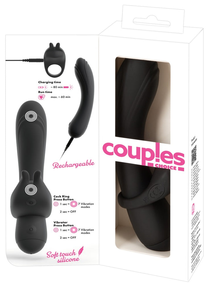 Duo Vibrator med Aftagelig Vibro-Ring – Coup!es Choice