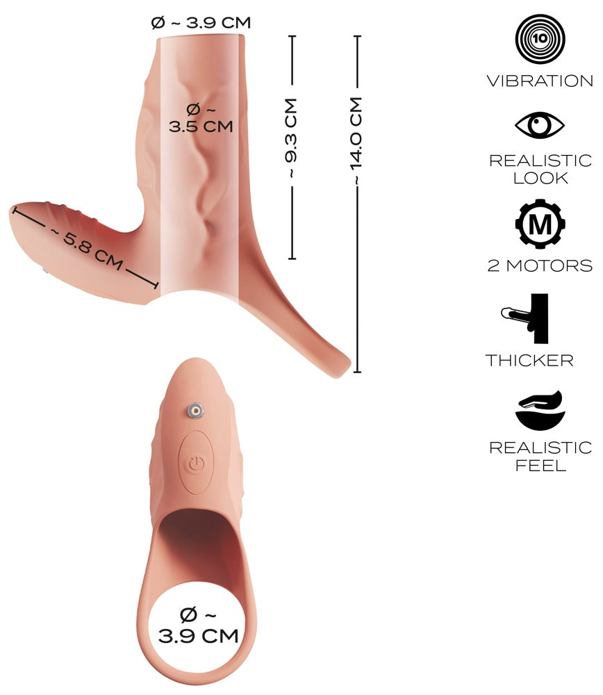 Vibrerende Penissleeve med Klitorisstimulator