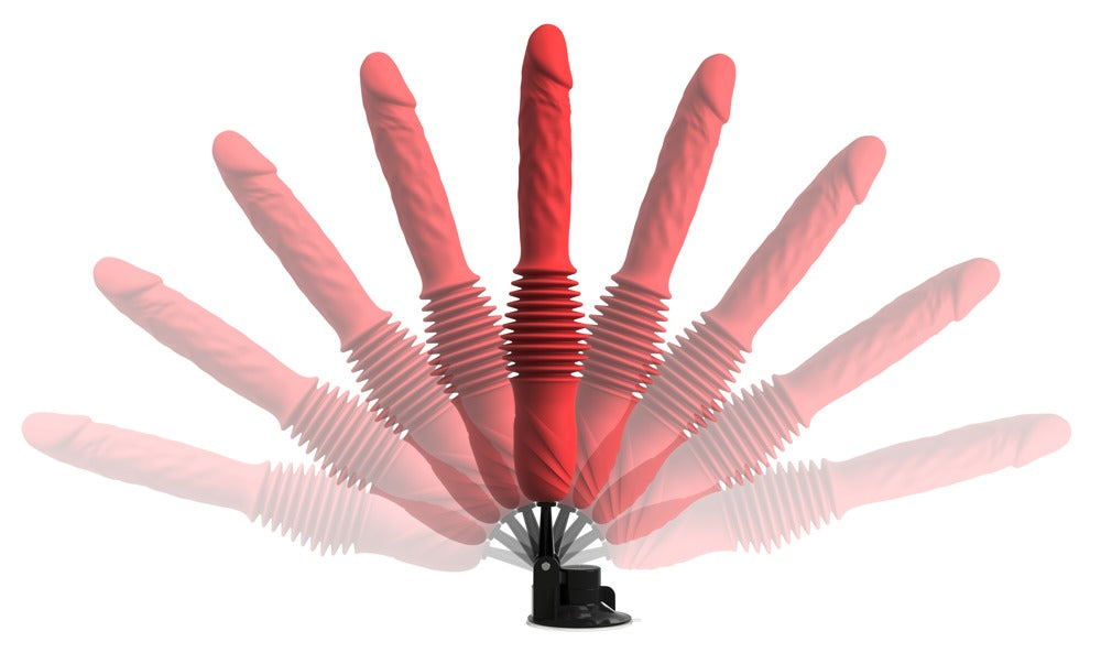 Thrusting vibrator med 180 graders justerbar sugekop til hands-free brug