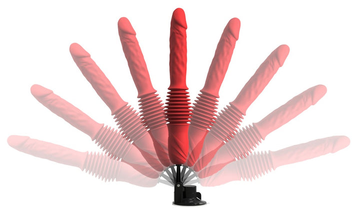 Thrusting vibrator med 180 graders justerbar sugekop til hands-free brug