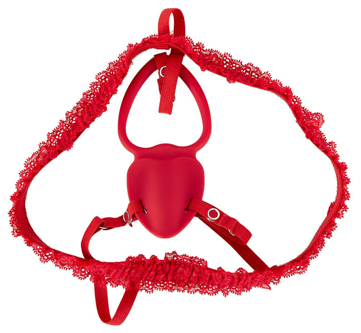 You2Toys Lay-On Vibrator Sæt – fjernbetjent hands-free vibrator med blondebælte