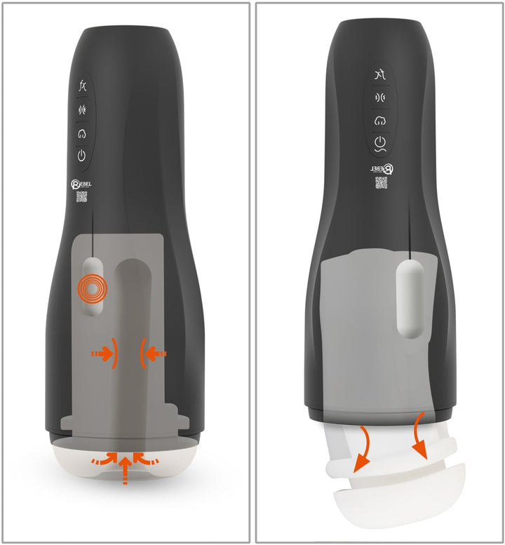 Rebel 3-i-1 automatisk masturbator – squeeze, sug og vibration