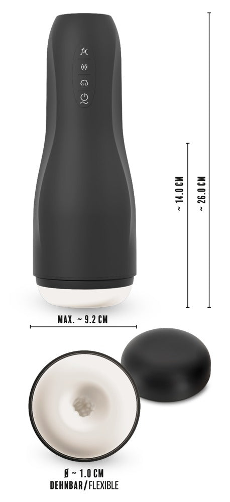 Rebel 3-i-1 automatisk masturbator – squeeze, sug og vibration