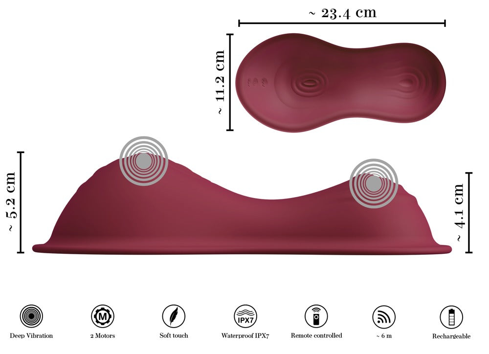 Vibepad intense 2 – hands-free vibro-pude med 2 motorer og fjernbetjening